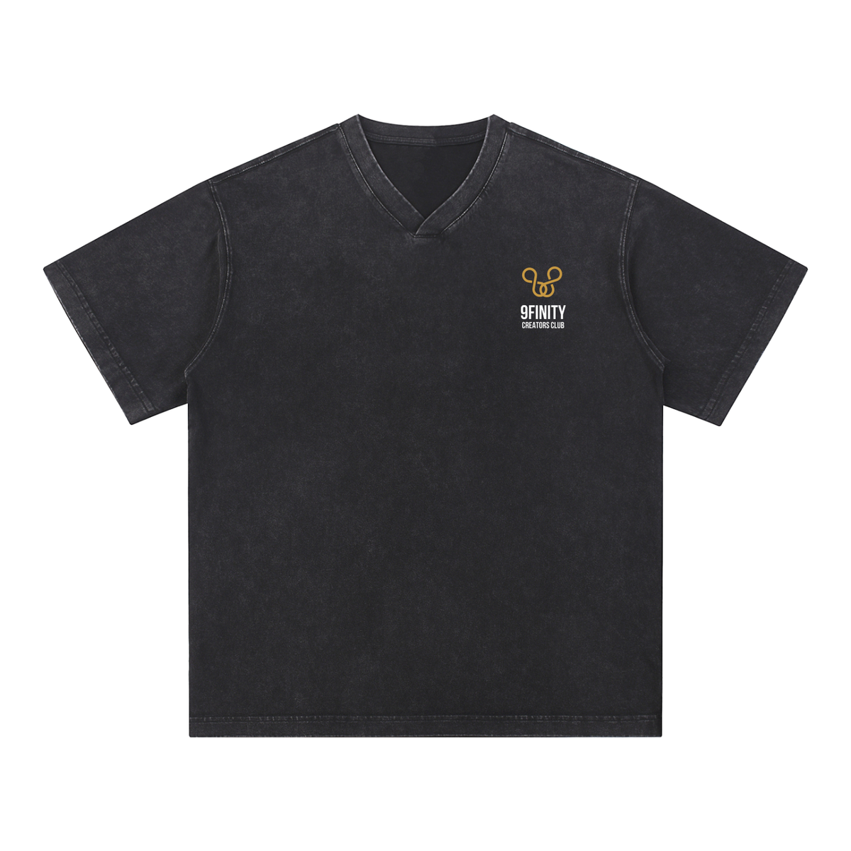 Snow Washed V-Neck Cotton T-Shirt