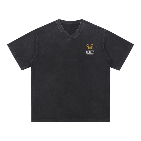 Snow Washed V-Neck Cotton T-Shirt