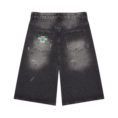 Men’s Vintage Wash Wide Leg Denim Shorts