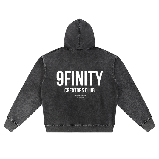 Eternal Script Oversized Zip-Up Hoodie